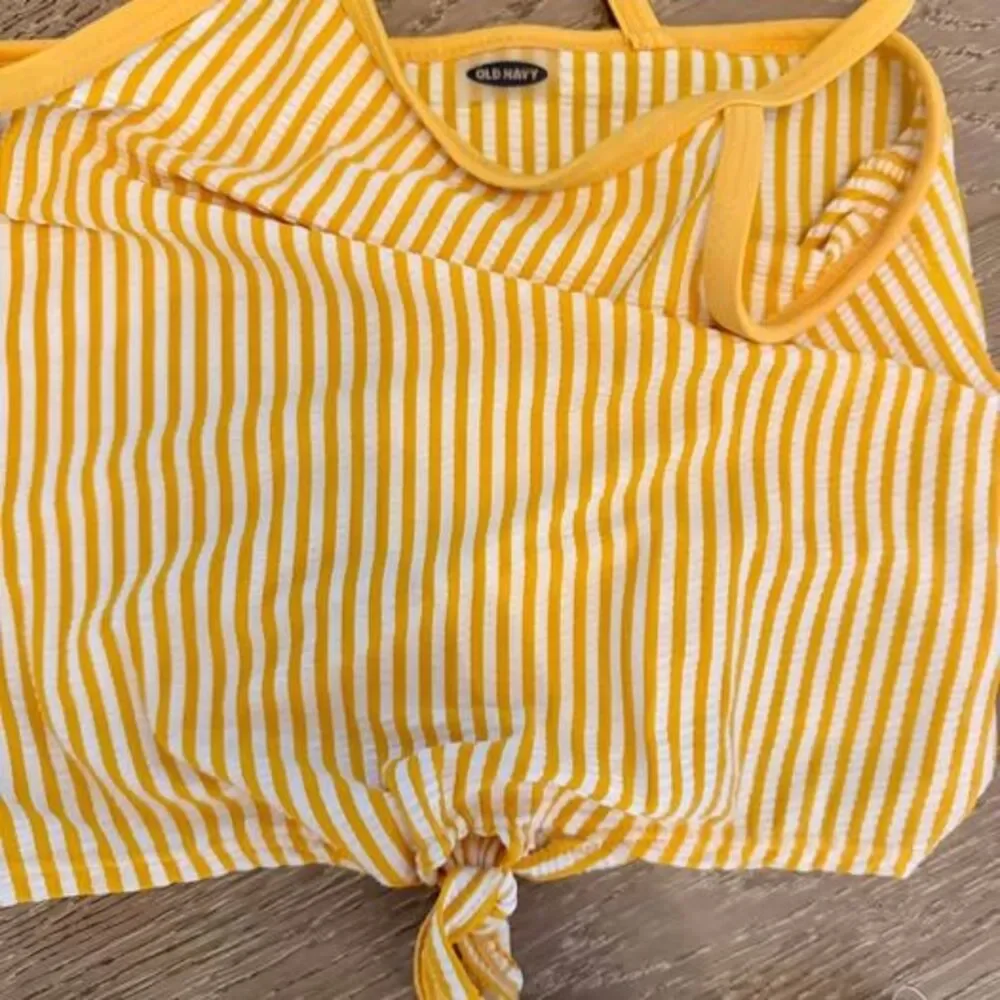 Girls 2 Piece Swimsuit Yellow Striped Bikini Old Navy Size 5T 💛
